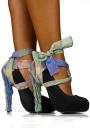 Green-purple shoes accessory with long ribbons Glezli Girls