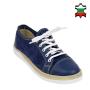 Women's blue leather shoes 33177