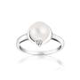 Silver ring with white freshwater pearl and zirconium SR0253W Swan