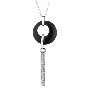 Silver necklace with black onix GL1733N Swan