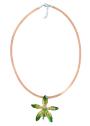 Necklace with natural orchid and silk chain mоdel 5 Dannyra Jewels