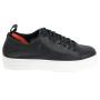 Women's black leather sports shoes with thick hite sole 2318black