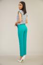 Women's cigarette pants in turquoise color 62003-50