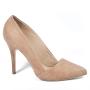 Women's evening camel suede leather shoes