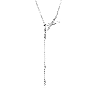 Silver necklace with zircons JT8441N Swan