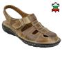 Men's light brown leather sandals with anatomic heels