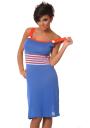 Blue dress with striped beltZ-10