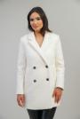 Women's white bouclé winter coat 12206-100