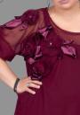 Maxi dress burgundy color with lining ILINA Fashion