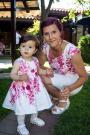 Children dress in white with flowers