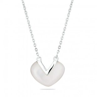 Silver Necklace with white mother of pearl GL1681N Swan