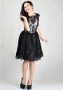 Women's evening dress in attractive black lace RUMENA