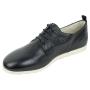 Women's black leather shoes with flat soles and ties