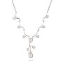 Silver necklace with freshwater white pearls and zirconium CAA005 Swan