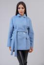 Women's short coat with a belt in light blue color 12202-401