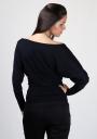 Bluza neagra din tricot de bumbac Basic Line