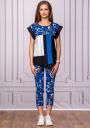 Women's tunic and trouser set in blue melange Avangrd