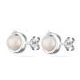 Silver Earrings with natural white pearls SE0253W Swan