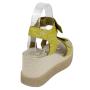 Women's yellow leather sandals with flowers print 33737