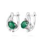 Silver earrings with synthetic sapphire and zirconium EM164E Swan