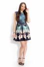 Ladies cut dress print magnolia flowers