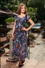 Ladies long dress with blue flowers Avangard