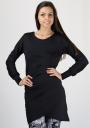 Black tunic with long sleeves and attractive front  Basic Line 