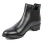 Women's black leather low heels boots with side elastics 20458