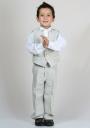 Beige linen Set of Pants and Vest with white shirt  RUMENA