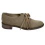 Women's taupe suede leather shoes with ties