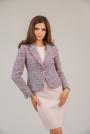 Elegant women's boucle jacket in pink color 42119-922