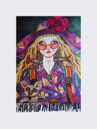 Helen Downey's scarf painting "Little Gee"