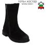 Women's black suede leather boots 20405