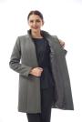 Elegant straight women's coat with pockets 12008-R17