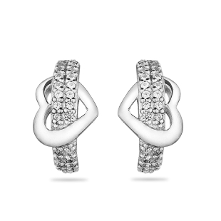 Silver Earrings with zircons MR2445E Swan