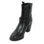 Women's leather elegant low heels boots with decorative braid 32443