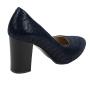 Women's elegant blue suede printed leather shoes