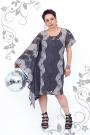 Rochie maxi gri cu dantelă Ilina fashion