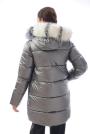 Women's fur coat in silver color with collar 1980-2