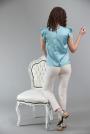 Blouse in blue aqua with short sleeves 81909-408