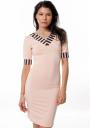 Pink Straight Dress with V Shaped Neck City Safari