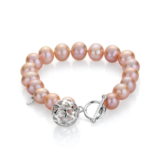 Bracelate with fresh water pink pearls R1667BR Swan