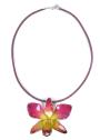 Necklace with natural orchid and silk chain model 4 Dannyra Jewels