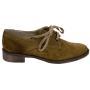 Women's beige suede leather shoes with ties