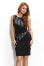 Black dress with decorative elements of lace