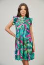 Elegant summer women's dress with flowers 72209-714