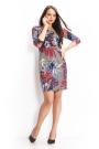 Dress with floral print and golden lame plus size