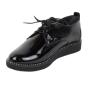 Women black shoes from black natural lacquer 970-Lak