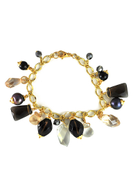 Gold plated bracelet with quartz and Swarovski elements Dannyra Jewels