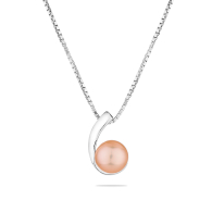 Silver necklace with natural pink pearl SP0002AP Swan